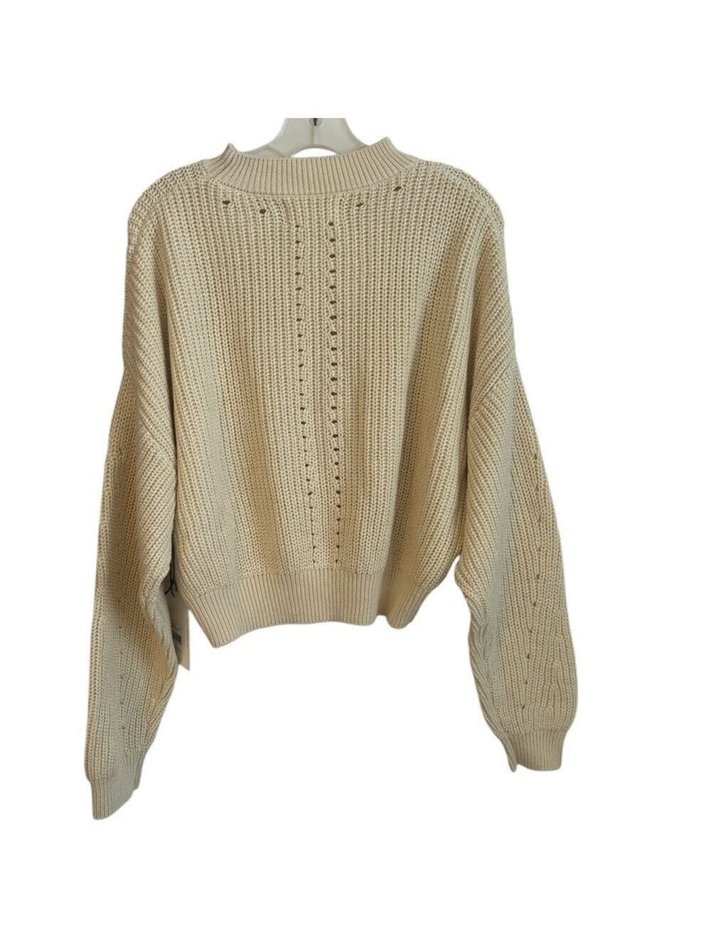 Spiritual Gangster Cream Cotton Cashmere Harper Women’s Cropped Sweater Size L - Picture 4 of 10